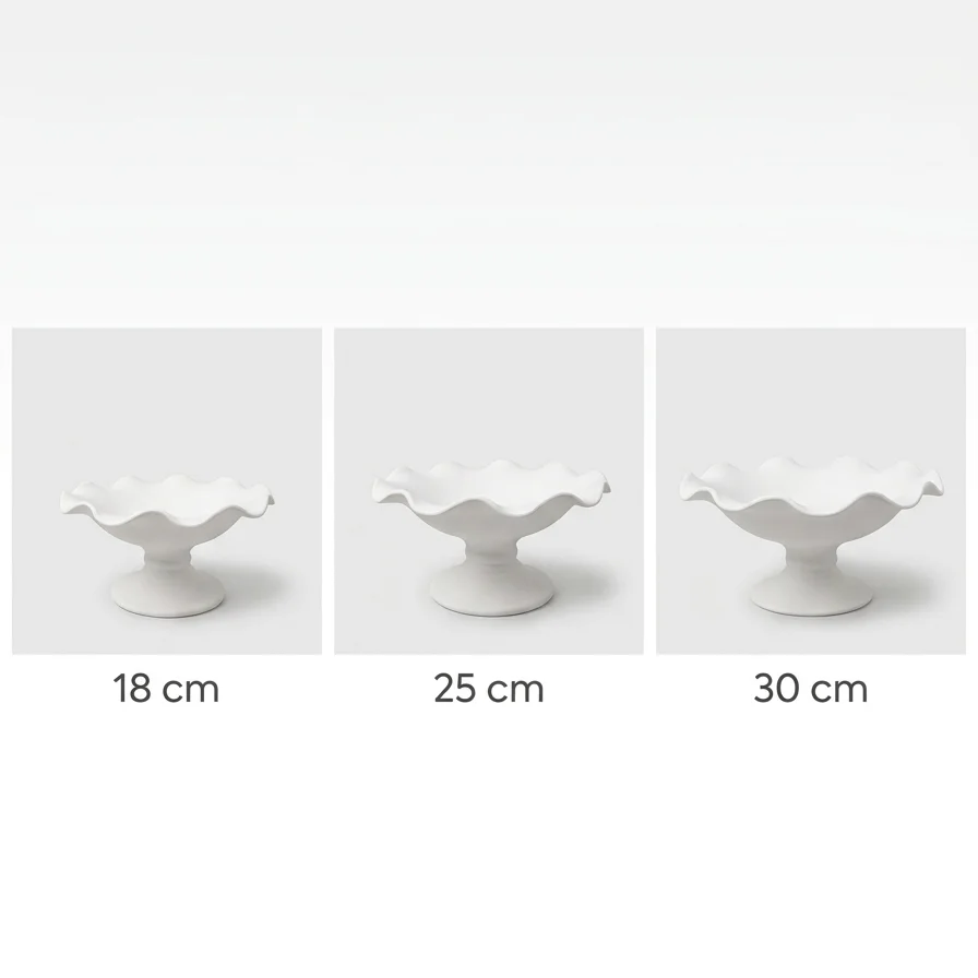 Ayaklı Fırfırlı Kase Çini 25cm