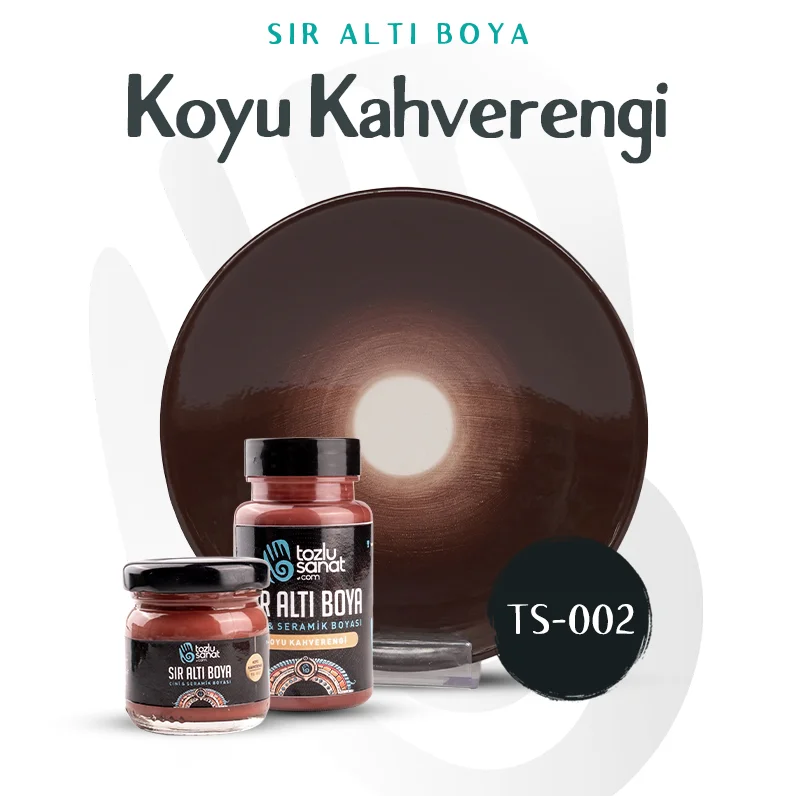 Hazır Çini ve Seramik Boyası TS-002 Koyu Kahverengi  100ml