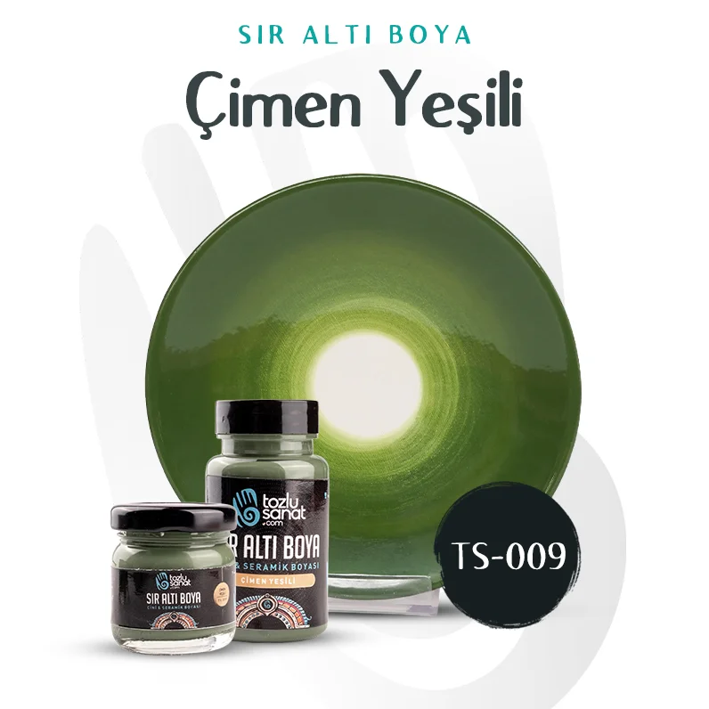 Hazır Çini ve Seramik Boyası TS-009 Çimen Yeşil 100ml