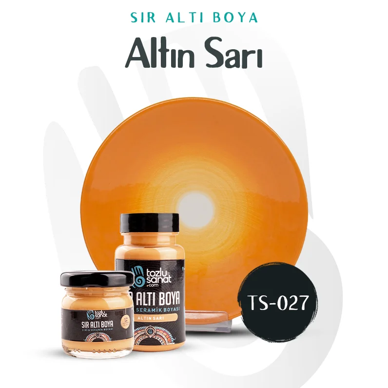 Hazır Çini ve Seramik Boyası TS-027 Altın Sarı 100ml