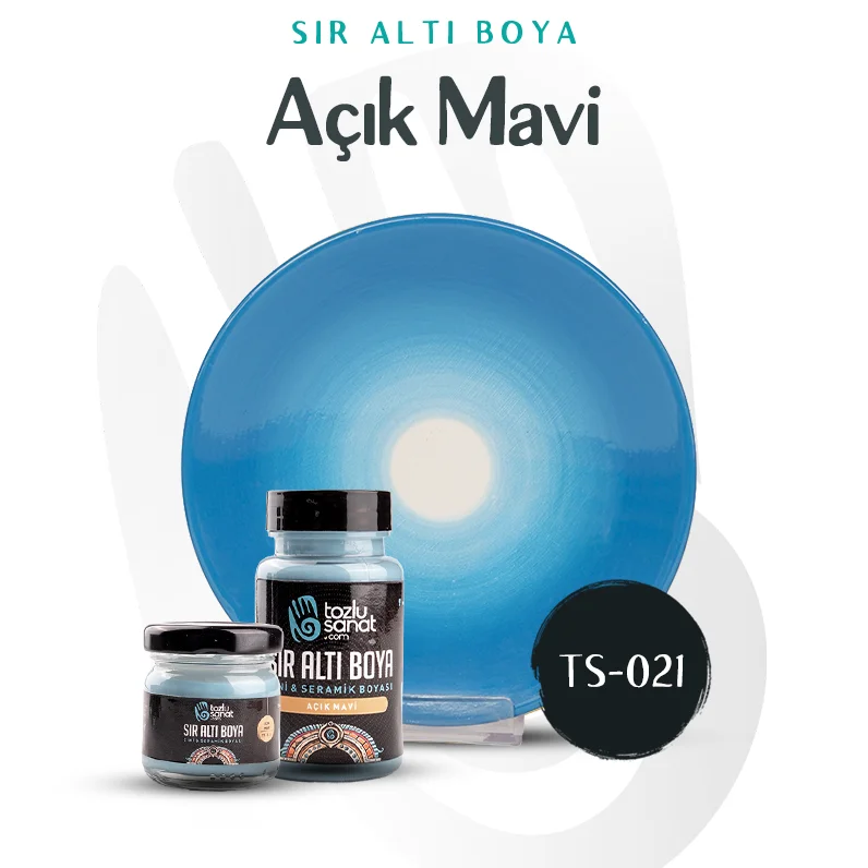 Hazır Çini ve Seramik Boyası TS-021 Açık Mavi 40ml