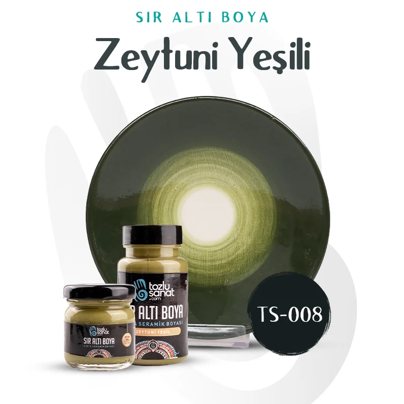 Hazır Çini ve Seramik Boyası TS-008 Zeytuni Yeşil 100ml