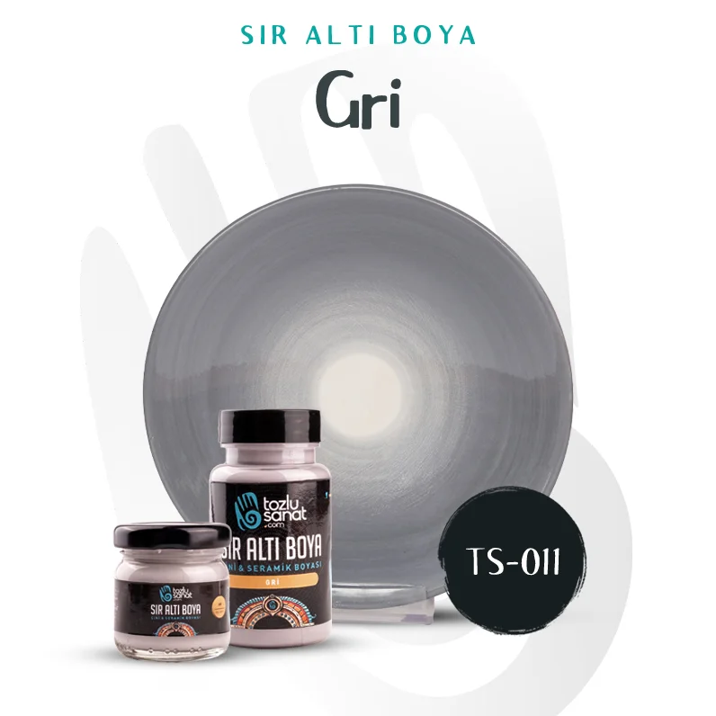 Hazır Çini ve Seramik Boyası TS-011 Gri 100ml